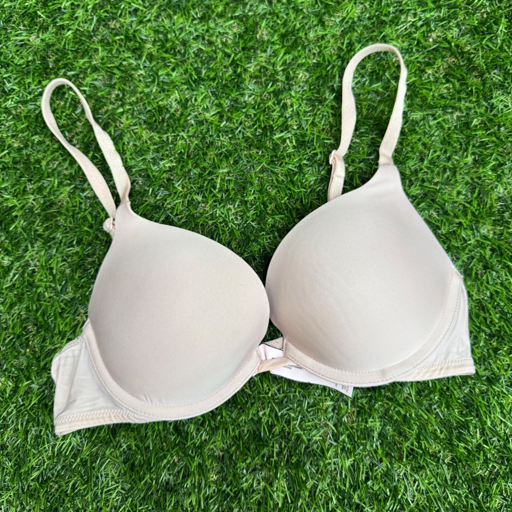 Victorias Secret‎ Push Up Bra 32B Nude Beige Padded Underwire Smooth Everyday